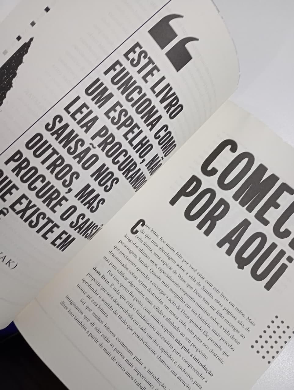 Páginas internas com a frase: este livro funciona como um espelho